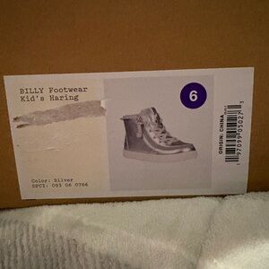 159- Billy Footwear Kids' Silver Hightop